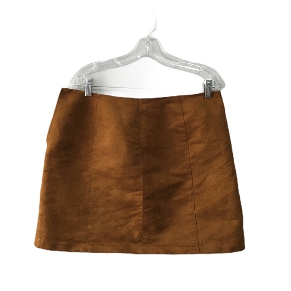 Old Navy Faux Suede Burnt Ochre Mini Skirt 10 - Picture 3 of 8
